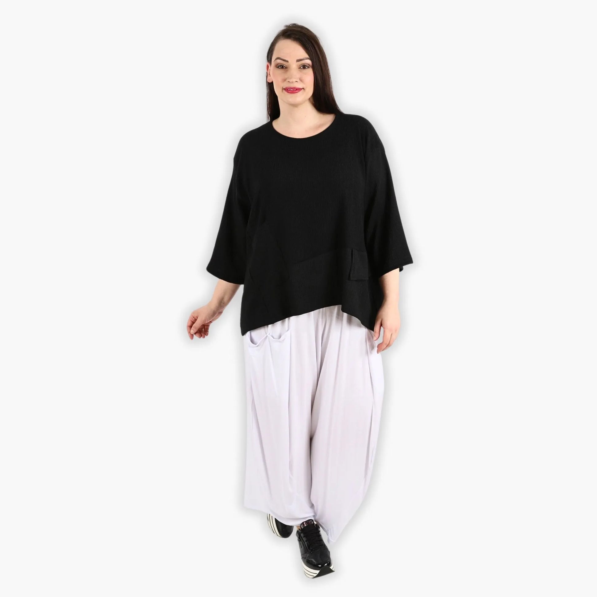  Bigshirt von AKH Fashion aus Viskose in kastiger Form, 1288.06932, Schwarz, Schick, Modern