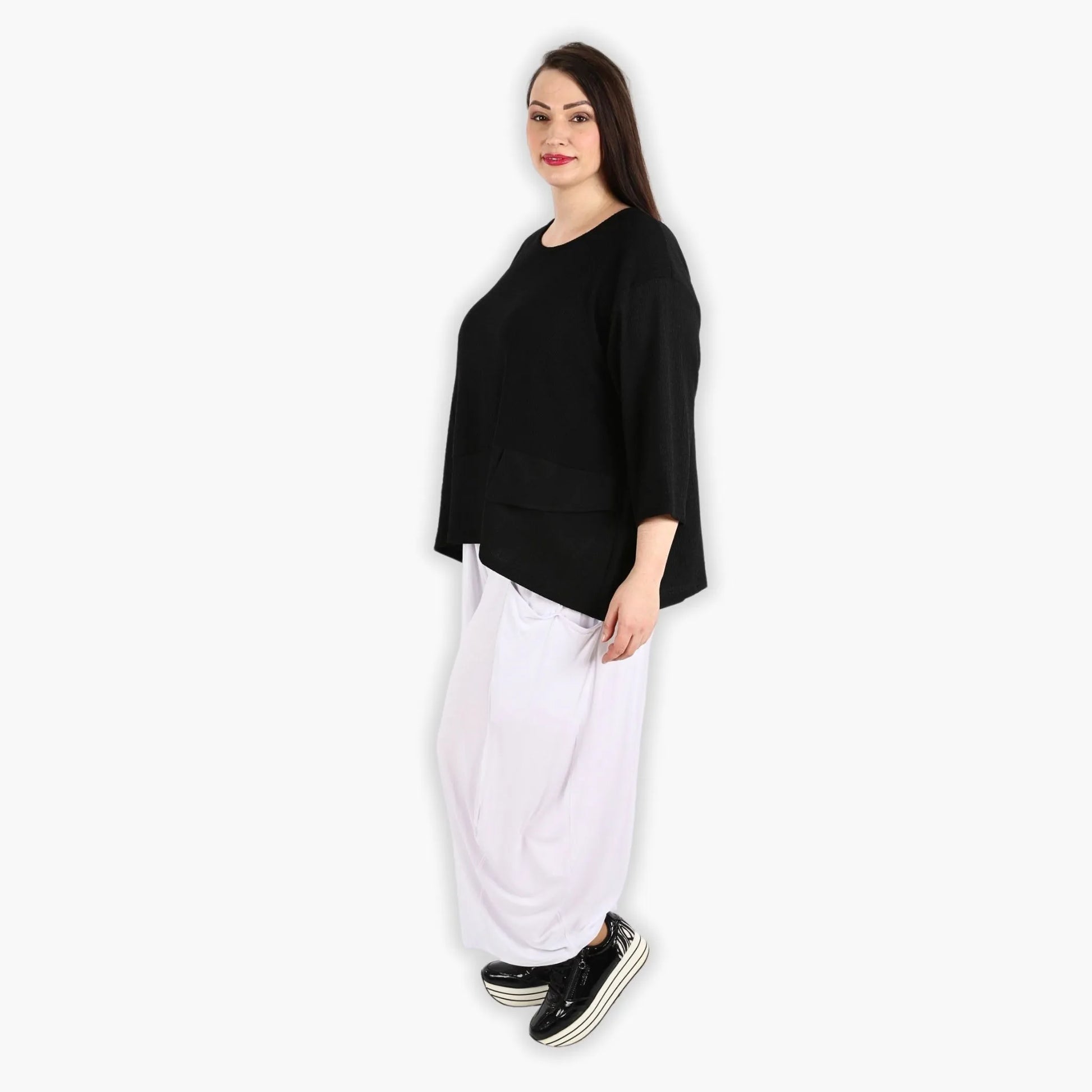  Bigshirt von AKH Fashion aus Viskose in kastiger Form, 1288.06932, Schwarz, Schick, Modern