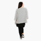  AKH Fashion Bigshirt in kastiger Form, aus Viskose, 1288.06932, Weiß-Schwarz, Kariert