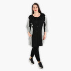  AKH Fashion Jacke in gerundeter Form, aus Viskose, 1288.06933, Schwarz-Weiß, Kariert
