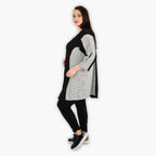  AKH Fashion Jacke in gerundeter Form, aus Viskose, 1288.06933, Schwarz-Weiß, Kariert