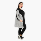  AKH Fashion Jacke in gerundeter Form, aus Viskose, 1288.06933, Schwarz-Weiß, Kariert