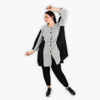  AKH Fashion Jacke in gerundeter Form, aus Viskose, 1288.06933, Schwarz-Weiß, Kariert