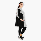  AKH Fashion Jacke in gerundeter Form, aus Viskose, 1288.06933, Schwarz-Weiß, Kariert
