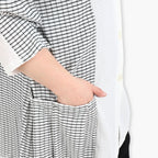  AKH Fashion Jacke in gerundeter Form, aus Viskose, 1288.06933, Weiß-Schwarz, Kariert