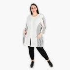 AKH Fashion Jacke in gerundeter Form, aus Viskose, 1288.06933, Weiß-Schwarz, Kariert