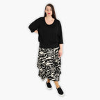  Ballonrock von AKH Fashion aus Viskose, 1290.07559, Schwarz-Ecru, Abstrakt, Schick