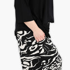  Ballonhose von AKH Fashion aus Viskose, 1290.08069, Schwarz-Ecru, Abstrakt, Schick