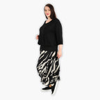  Ballonrock von AKH Fashion aus Viskose, 1293.07559, Schwarz-Ecru, Zebra, Schick, Modern