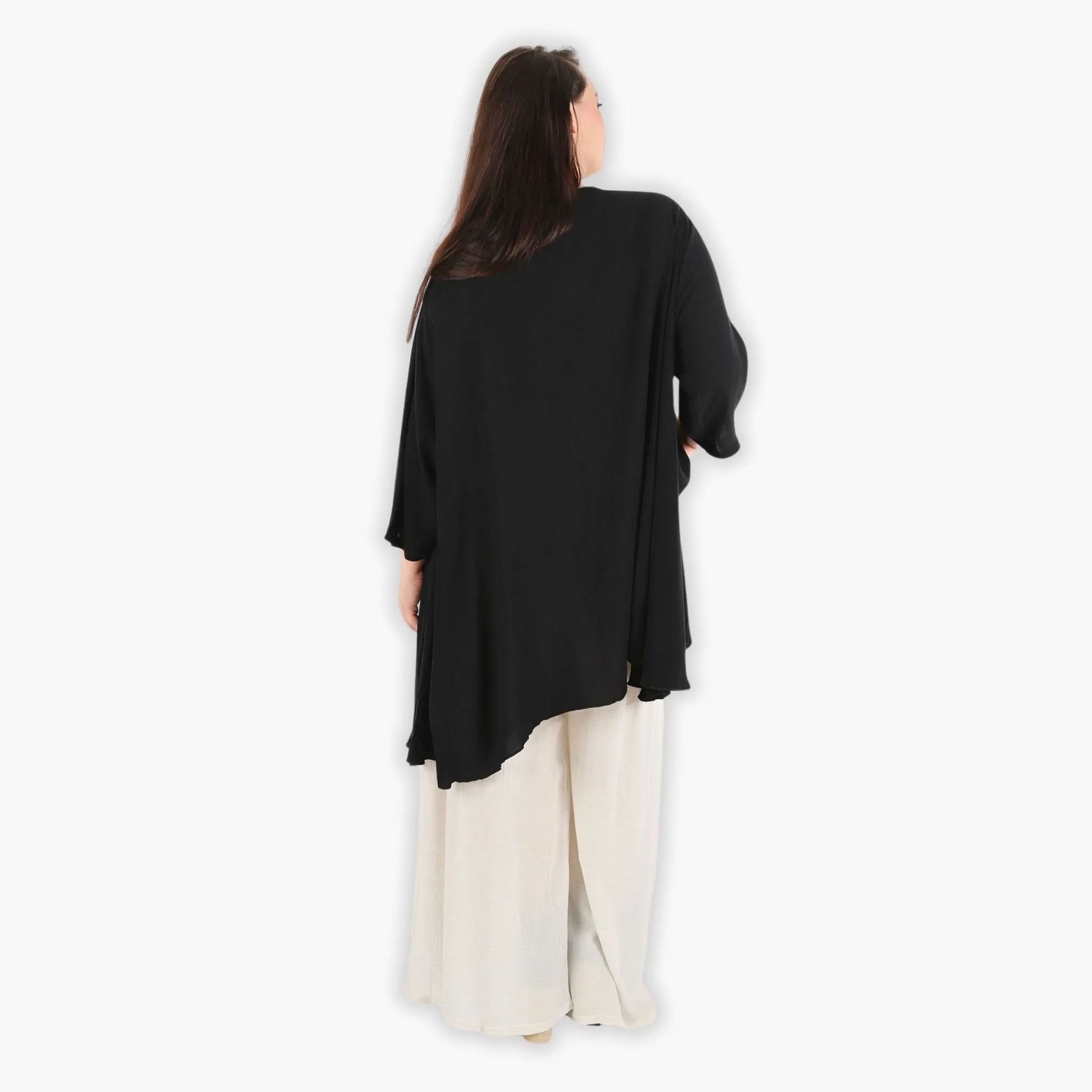  A-Form Bigshirt von AKH Fashion aus Viskose, 1295.00593, Schwarz, Unifarben, Schick, Modern