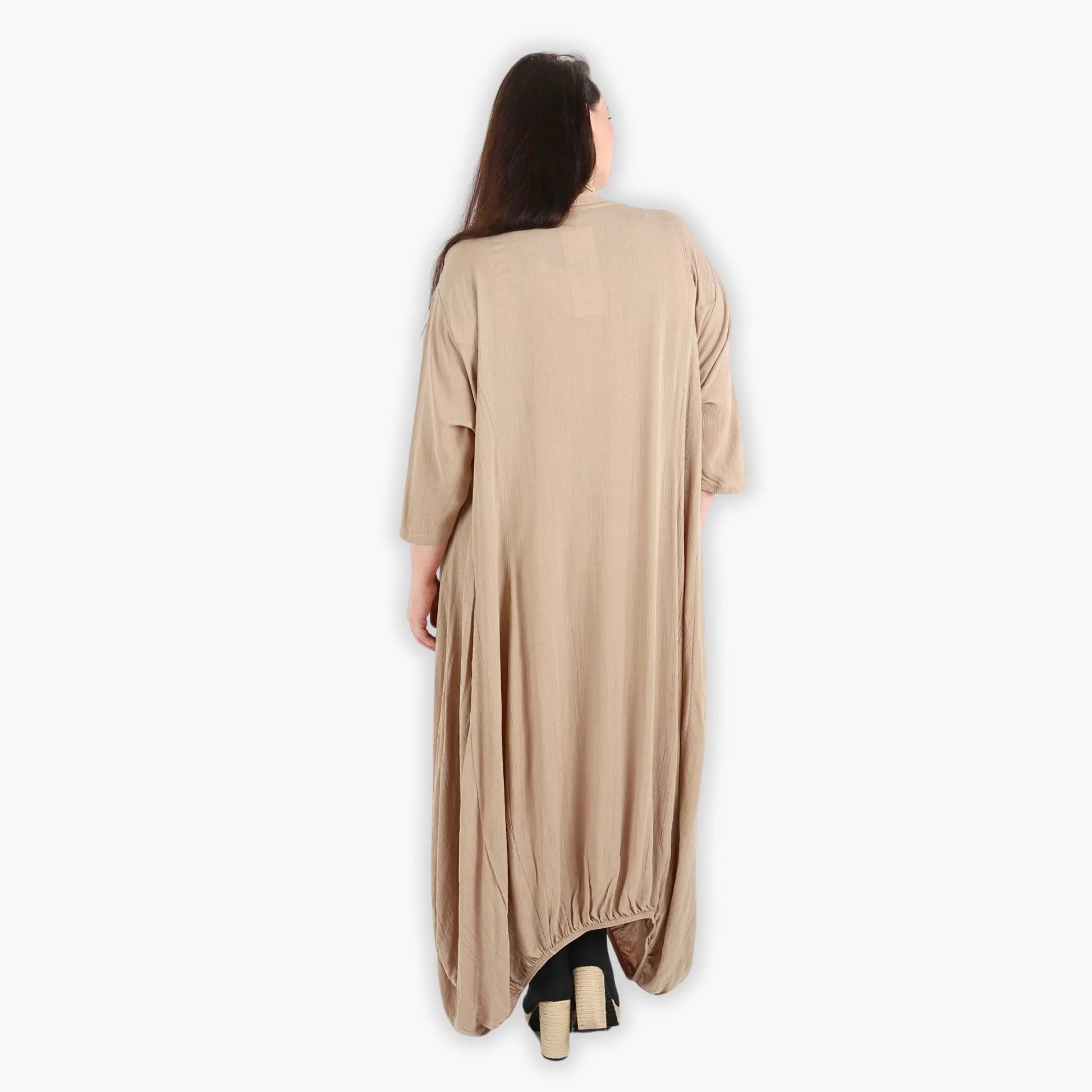  Ballonkleid von AKH Fashion aus Viskose, 1295.06736, Beige, Unifarben, Ausgefallen, Modern