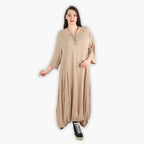  Ballonkleid von AKH Fashion aus Viskose, 1295.06736, Beige, Schick, Modern, Bequem