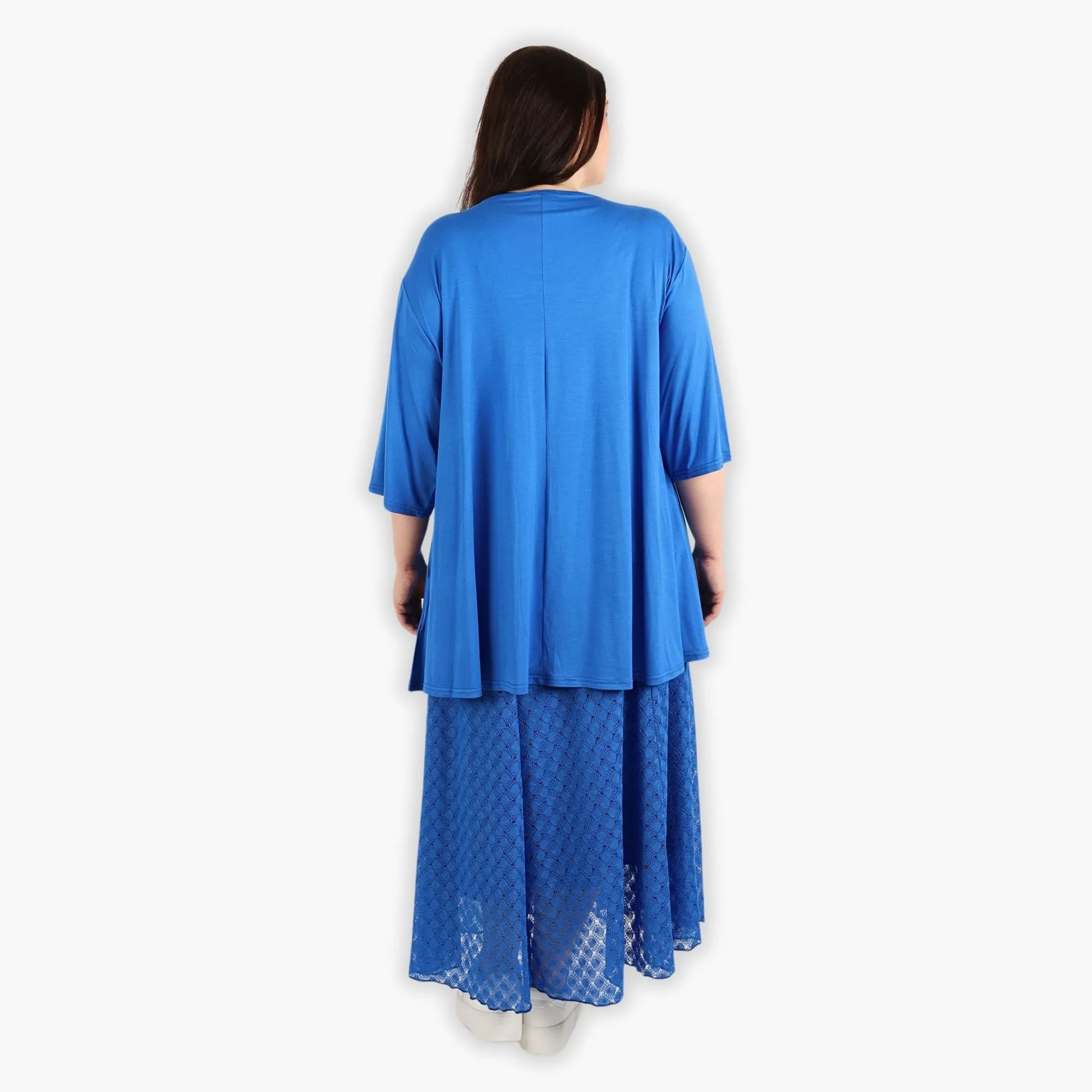  Rock von AKH Fashion aus Viskose in gerundeter Form, 1297.00136, Royalblau, Ausgefallen