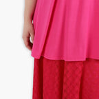  AKH Fashion Rock in gerundeter Form, aus Viskose, 1297.00136, Fuchsia, Netz, Schick