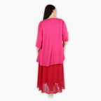  AKH Fashion Rock in gerundeter Form, aus Viskose, 1297.00136, Fuchsia, Netz, Schick