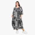  Ballonkleid von AKH Fashion aus Viskose, 1298.01926, Schwarz-Weiß, Schick, Modern, Bequem