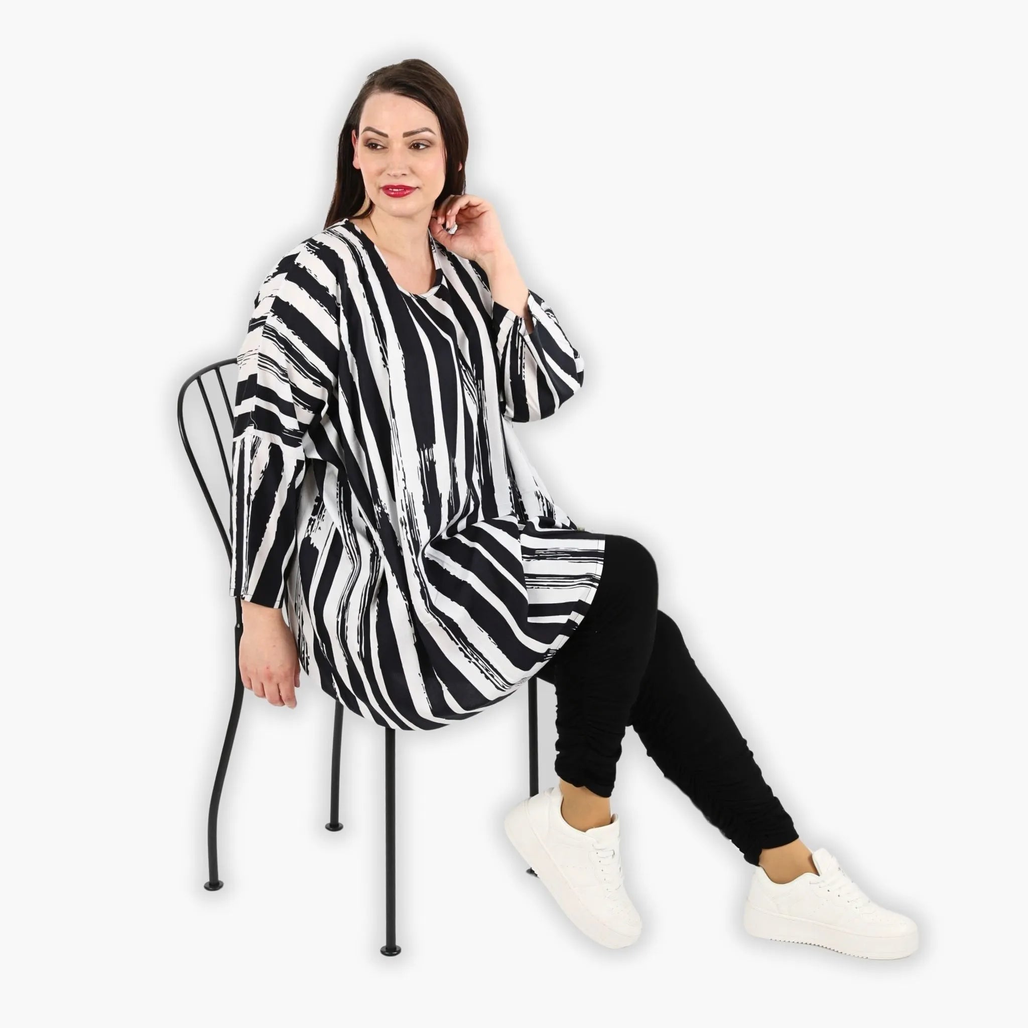Shirt von AKH Fashion aus Viskose in gerader Form, ausgefallene Lagenlook Mode