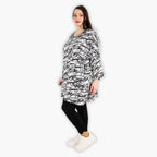  AKH Fashion Bigshirt in gerader Form, aus Viskose, 1301.06909, Schwarz-Weiß, Schick, Modern