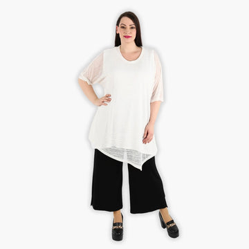  Bigshirt von AKH Fashion aus Viskose in gerundeter Form, 1302.02151, Creme, Schick, Modern