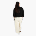  AKH Fashion Hose in gerader Form, aus Materialmix, 1303.06710, Creme, Streifen, Schick