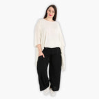 Hose von AKH Fashion aus Materialmix in gerader Form, ausgefallene Lagenlook Mode