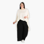 Hose von AKH Fashion aus Materialmix in gerader Form, ausgefallene Lagenlook Mode