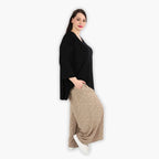  AKH Fashion Hose in gerader Form, aus Materialmix, 1303.06927, Cognac, Streifen, Schick