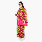  AKH Fashion Jacke in gerundeter Form, aus Viskose, 1304.06910, Lila-Lime, Blumen, Schick