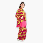  AKH Fashion Jacke in gerundeter Form, aus Viskose, 1304.06910, Lila-Lime, Blumen, Schick