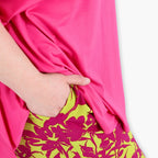  AKH Fashion Hose in gerader Form, aus Viskose, 1304.06927, Lila-Lime, Blumen, Schick