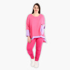  A-Form Bigshirt von AKH Fashion aus Viskose, 1305.02413, Pink-Flieder, Schick, Modern, Bequem