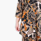  A-Form Bigshirt von AKH Fashion aus Viskose, 1307.00593, Schwarz-Cognac-Beige, Farbmix