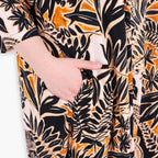  A-Form Kleid von AKH Fashion aus Viskose, 1307.01927, Schwarz-Cognac-Beige, Farbmix