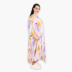  A-Form Kleid von AKH Fashion aus Viskose, 1308.01927, Weiß-Flieder-Orange, Farbmix