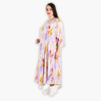  A-Form Kleid von AKH Fashion aus Viskose, 1308.01927, Weiß-Flieder-Orange, Farbmix