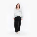  AKH Fashion Jacke in gerundeter Form, aus Viskose, 1377.00130, Blau-Ecru, Gerippt, Schick