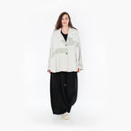  AKH Fashion Jacke in gerundeter Form, aus Viskose, 1377.00140, Olive-Ecru, Gerippt