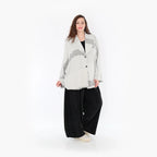  AKH Fashion Jacke in gerundeter Form, aus Viskose, 1377.00140, Schwarz-Ecru, Gerippt