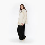 AKH Fashion Jacke in gerundeter Form, aus Viskose, 1377.00140, Senf-Ecru, Gerippt, Schick