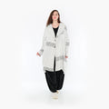  Ballonmantel von AKH Fashion aus Viskose, 1377.02494, Schwarz-Ecru, Gerippt, Schick