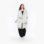  Ballonmantel von AKH Fashion aus Viskose, 1377.02494, Schwarz-Ecru, Gerippt, Schick