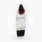  Ballonmantel von AKH Fashion aus Viskose, 1377.02494, Schwarz-Ecru, Gerippt, Schick