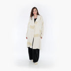 Ballonmantel von AKH Fashion aus Viskose, 1377.02494, Senf-Ecru, Gerippt, Schick, Modern