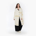  Ballonmantel von AKH Fashion aus Viskose, 1377.06518, Senf-Ecru, Gerippt, Schick, Modern