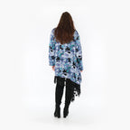  AKH Fashion Kleid in asymmetrischer Form, aus Viskose, 1381.06875, Petrol, Grafik, Schick