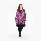  AKH Fashion Shirt in gerader Form, aus Viskose, 1381.06886, Fuchsia, Grafik, Schick