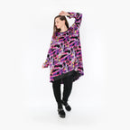  AKH Fashion Shirt in gerader Form, aus Viskose, 1381.06886, Fuchsia, Grafik, Schick