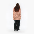  AKH Fashion Shirt in Glocken-Form, aus Materialmix, 1382.01892, Altrosa-Anthrazit, Punkte