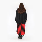  Ballonhose von AKH Fashion aus Viskose, 1383.08069, Schwarz-Rot, Blockstreifen, Schick