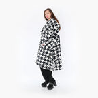  Ballonmantel von AKH Fashion aus Polyester, 1386.01776, Schwarz-Weiss, Hahnentritt
